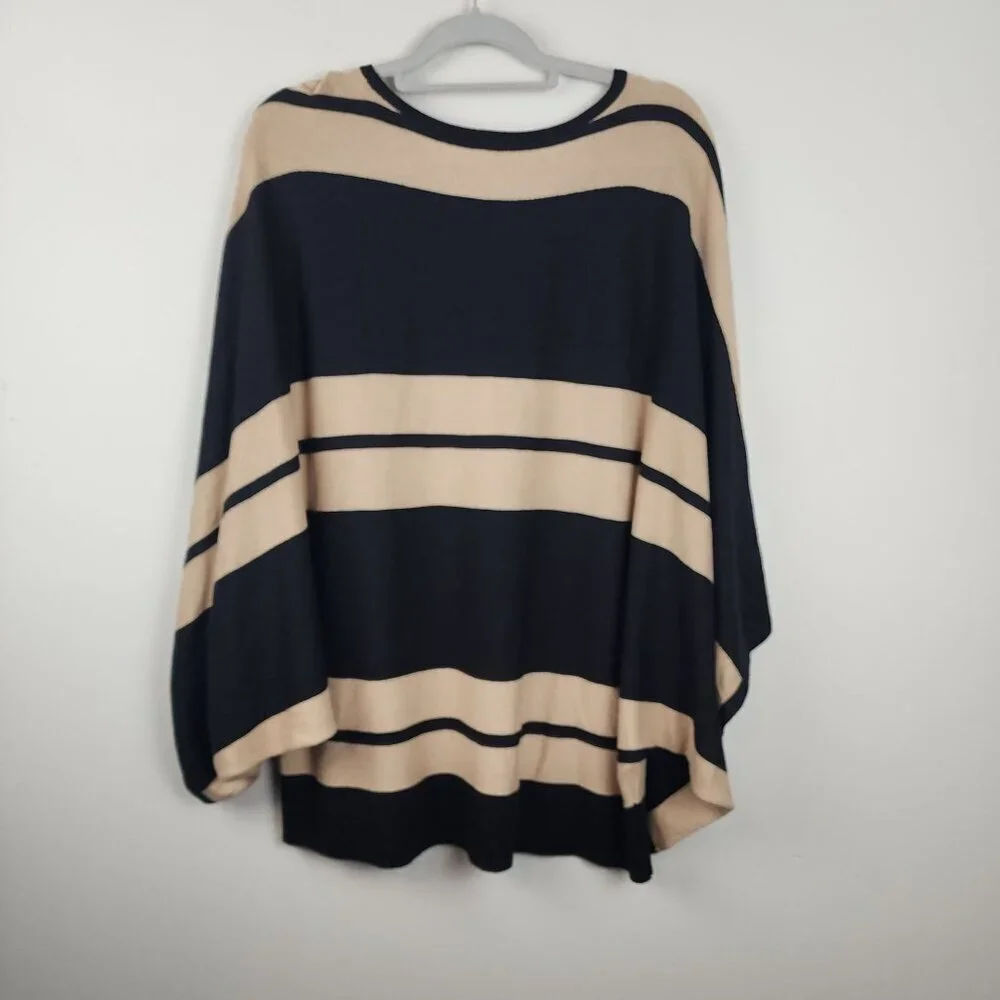 Chico's Black Label poncho style knit sweater  sz 3 / XL  5% cashmere soft